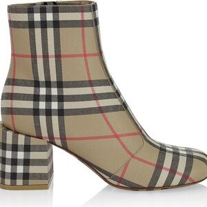 Burberry Beige Plaid Armdale Vintage Check Ankle Boots